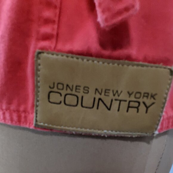 JONES NEW YORK COUNTRY Cotton Button Front Denim Jacket Coral Size Small - Picture 10 of 16